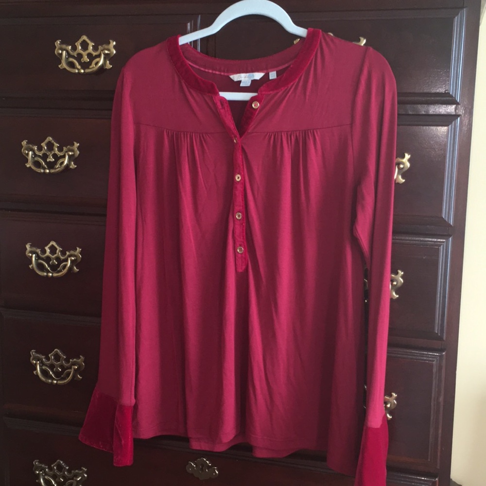 Boden jersey velvet top US8